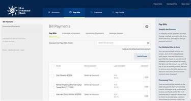 online banking screen with ill payment